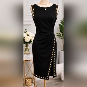 Emma & Michele Black Dress with Gold Studs